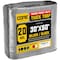 Core Tarps Heavy Duty Tarp, 60 ft L x 0.5 mm H x 30 ft W, 20 Mil, Silver/Black, Polyethylene CT-701-30X60 - alternate 1